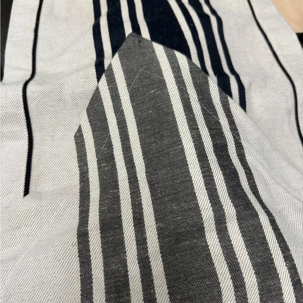 William Sonoma Table Runner Striped Black and Tan
